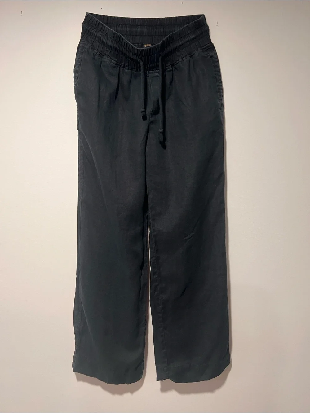 Quince women’s Black Elastic-Waist Linen pants